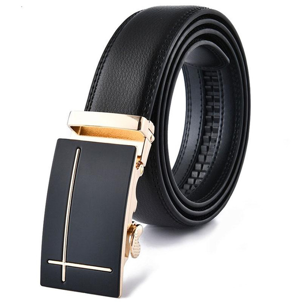 Men's Classic Geometric Belt Buckle Automatic Buckle Belt Plus Size Waist  Band 80-150cm (1pc)