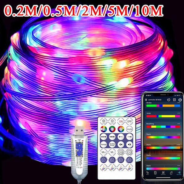 0.2M/0.5M/2M/5M/10M Bluetooth LED String Fairy Lights Dreamcolor RGB