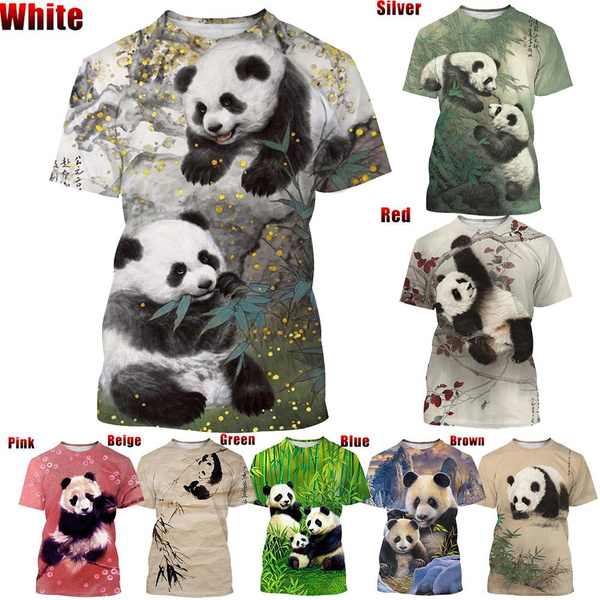 New Fashion 3d Printing Cute Panda Design T-shirt Men's And Women's 