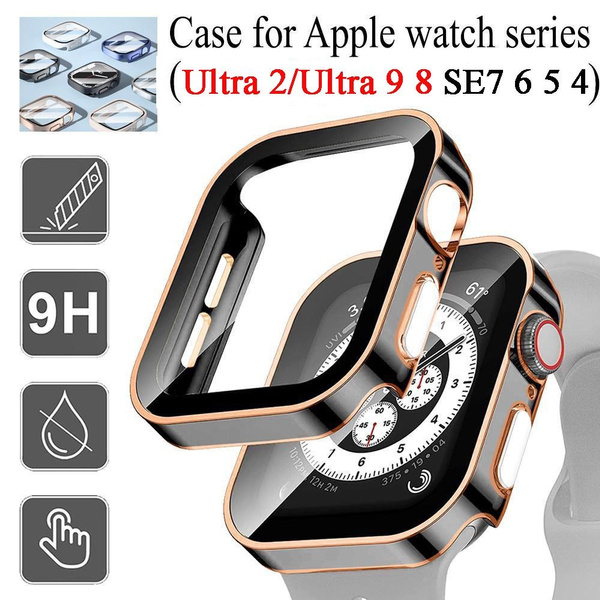 Verre + coque pour Apple Watch Ultra 49mm, mise à niveau vers Apple Watch 8  7 45mm 41mm, protecteur d'écran, couvercle PC pour iwatch se 6 5 40mm 44mm  - AliExpress