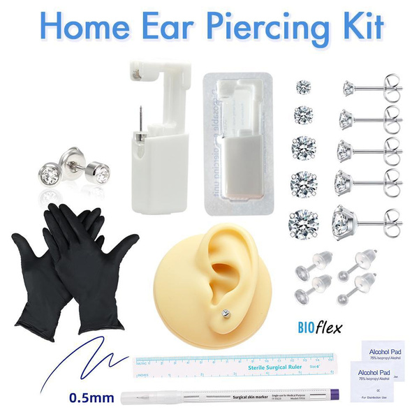 Disposable Home Ear Piercing Gun Kits with Earrings Sterilized Painless