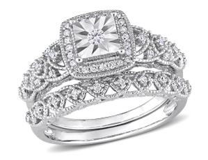 Sterling, DIAMOND, Jewelry, Engagement Ring