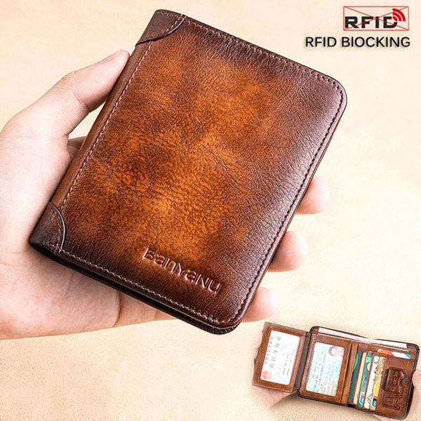 Portafoglio Slim In Vera Pelle SLNT Napa – Blocca RFID E NFC, 4 Slot Per Carte E Tasca Centrale – Sottile, Leggero E Elegante