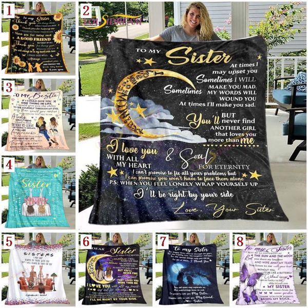 To My Sister Blanket Gift for Sister Perfect Gift for Your Best Sister ...