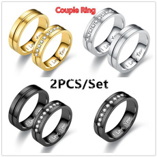 goldplated, Steel, Love, wedding ring