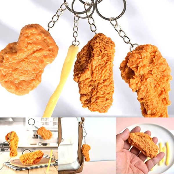 Simulation Food Keychain French Fries Chicken Nuggets Keychain Fried ...