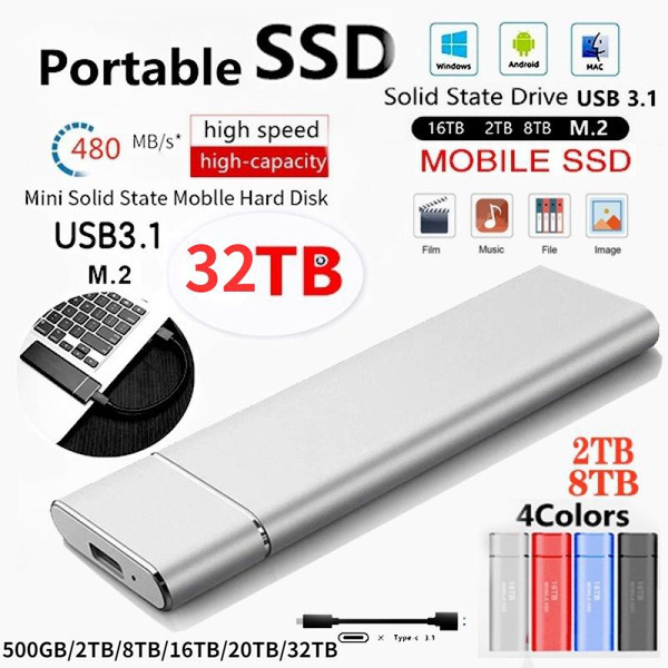 500GB 2TB 8TB 16TB 20TB 32TB High Speed Mobile External Hard Drive SSD 500GB 2TB 8TB 16TB 20TB 32TB High Speed Mobile External Hard Drive SSD