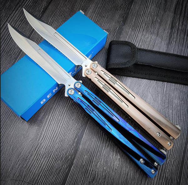 Benchmade Roman Forum Balisong Pocket Folding Knife Single Edge Blade