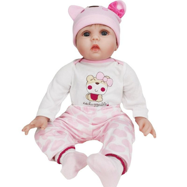 55cm Silicone Mohair Hair Transplant Doll Simulation Baby Rebirth Doll ...