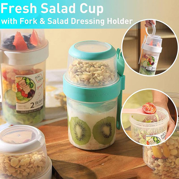 1 PC Breakfast Oatmeal Cereal Nut Yogurt Salad Cup Seal Container Set ...