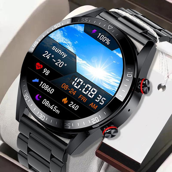 ECG+PPG Bluetooth Call Smart Watch Stainless Steel Strap SmartWatch Men Waterproof Sports