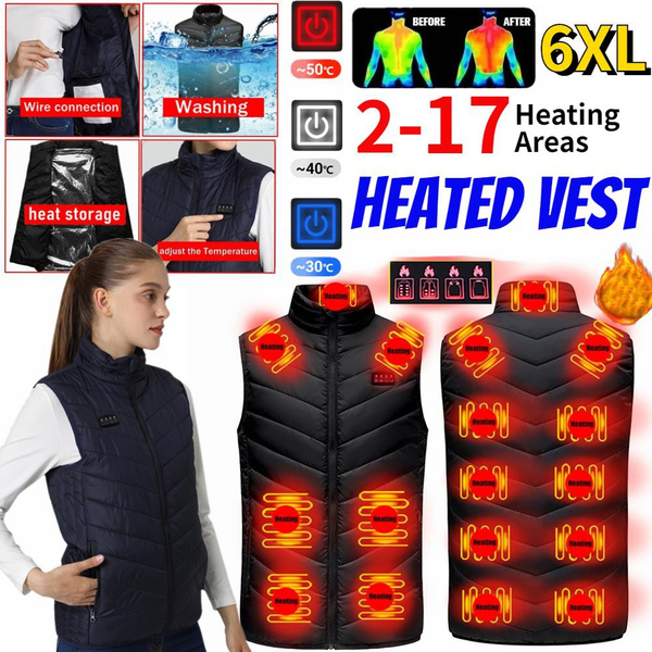 2 17 Areas Usb Heated Jacket Men Women Electric Heated Vest Heating Vest Heated Bodywarmer Usb Inner Heat Vest Veste Chauffante Heizmantel