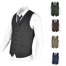 Suits, Vest, Wool, Collar