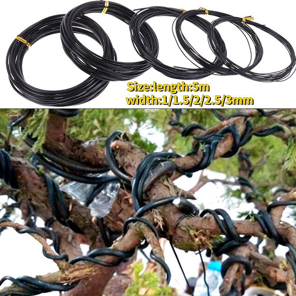 5m Black Bonsai Wire Anodized Aluminum Bonsai Training Wire for Fixing Plant Shapes100 Wish