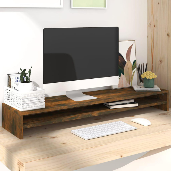 VidaXL Monitorstandaard 100x24x13 cm massief grenenhout