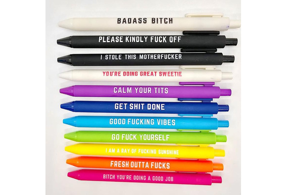 Swear Word Daily Pens Set 11pcs Weekday Vibes Glitter Novelty Pen Dirty  Cuss Word Pens for Each Day of The Week Funny Office Gift