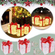 Box, luminousgiftboxdecoration, Outdoor, Christmas