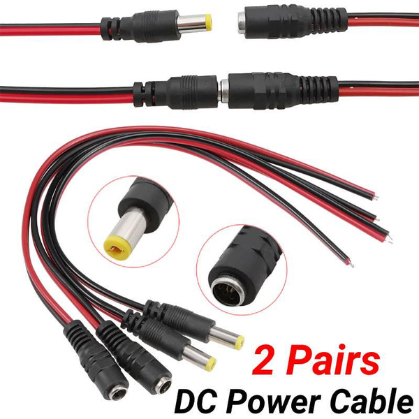 2 Pairs DC Power Cable Male Female DC Power Connector 12V 5.5x2.1mm