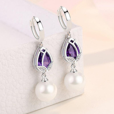 amethystearring, Pearl Earrings, pearls, women earrings