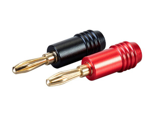 Plug, bananaplug, gold, 24-k