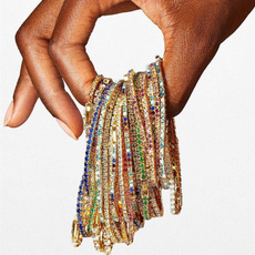Moda, Joyería de pavo reales, colorfulbracelet, Simple