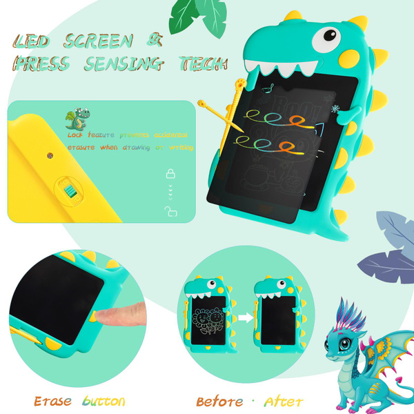 LCD Writing Tablet for Kids, Dinosaur Kids Drawing Tablet, Toddler