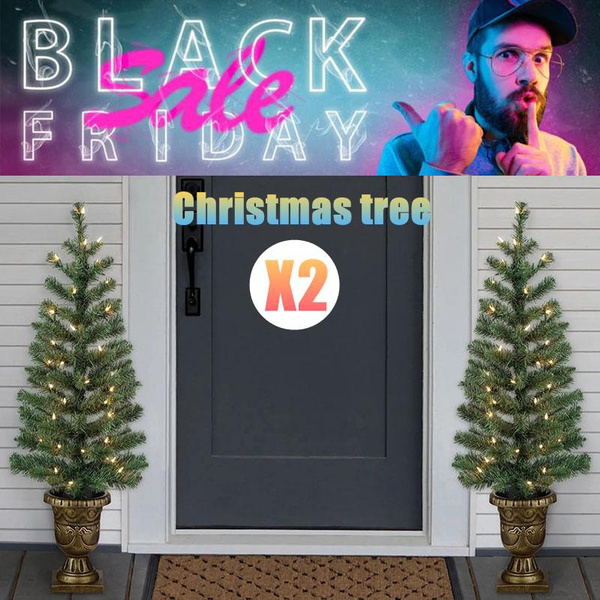 2022 Holiday Time 2Count PreLit PreLit 3.5Foot Artificial Porch