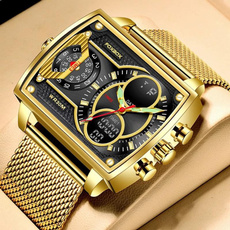 Steel, goldenwatch, dress watch, Waterproof Watch