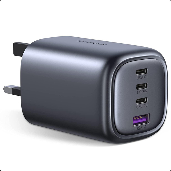 UGREEN Nexode 100W USB C Charger Plug 4-Port GaN Type C Fast Wall Power  Adapter - Black