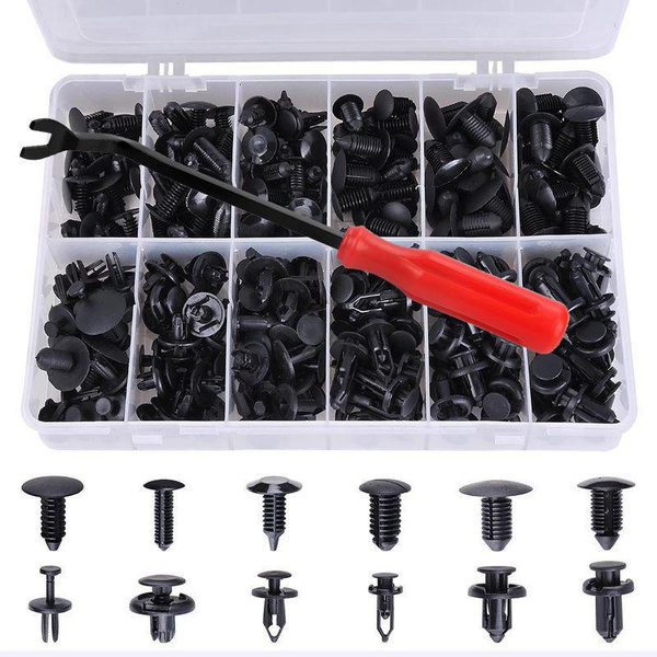 100x Car Plastic Fastener ClipsTrunk Screw Rivet Set Car Bumper Fender