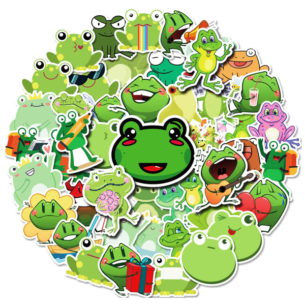 25/50 pcs cartoon croak series stickers cute frog cartoon graffiti