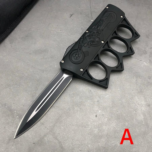 2022 Microtech 1918 Tactical Brass Knuckle AUTO OTF Straight Out The ...