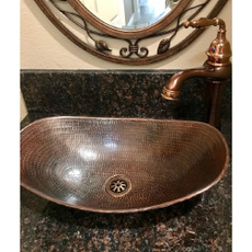 oval, Copper, bathroomsink, sink