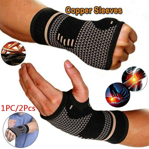 1/2Pcs Copper Wrist Support Professional Gym Wristband Sport Safety Compression Glove Gym Wrist