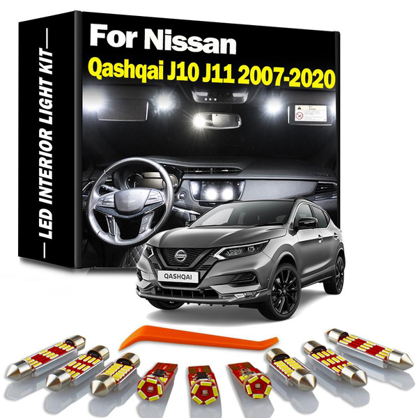 Super Bright 6000K White LED Interior Light Kit For Nissan Qashqai J10 J11 2007 2008 20092016