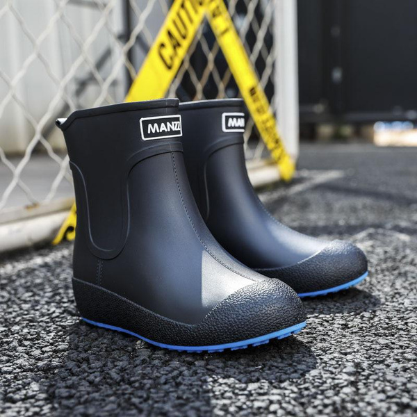 Slip-on Rain Shoes Men Rubber Boots Waterproof Platform Booties 2022 ...