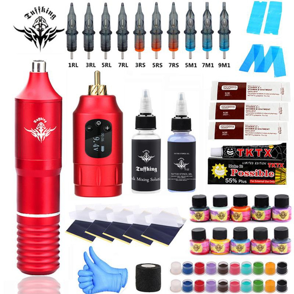 Tuffking Wireless Power Supply Tattoo Kit Machine Full Set Of Tools, Tattoo machine, Tattoo