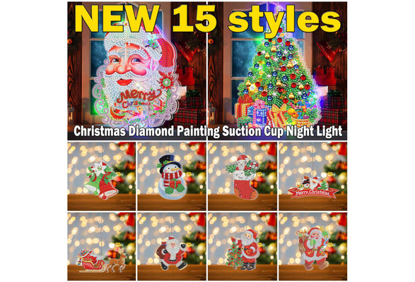 DIY 5D Diamond Painting LED Lights with Suction Cup Christmas