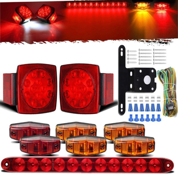 1 Set Submersible Led Trailer Light Kit, Square Trailer Lights Stop