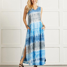 Summer, Plus Size, Necks, long dress