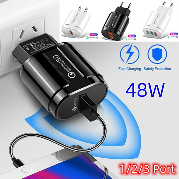 Chargeur Rapide Quick Charge 3.0 3 Ports USB - 5V/9V/12V, 3A, Neuf Pour Smartphone