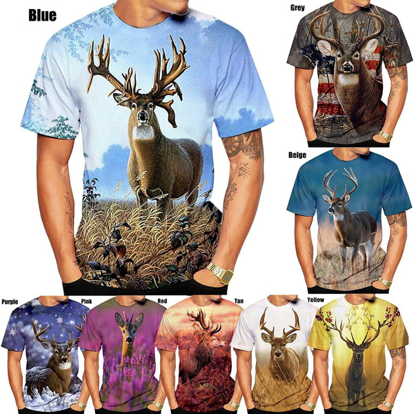 Lucky Brand T Shirt Soft Stretch Red Wilderness Deer Rugby Short Sleeve XL  | eBay