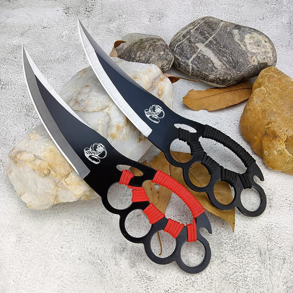 EDC Tactical Boxing Knife Knuckle Fixed Blade Knife Outdoor Karambit
