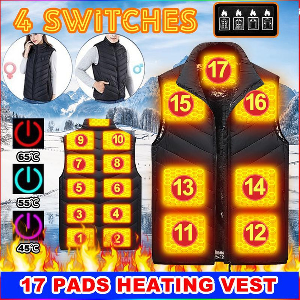 New Winter Heated Jacket High Quality USB Heated Vest Men Warm