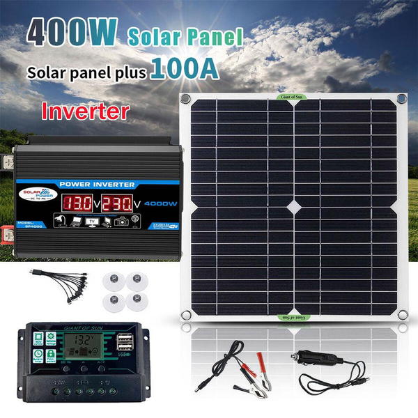 4000W Inverter Portable Solar Panel Kit Solar Power Generator 100A Home