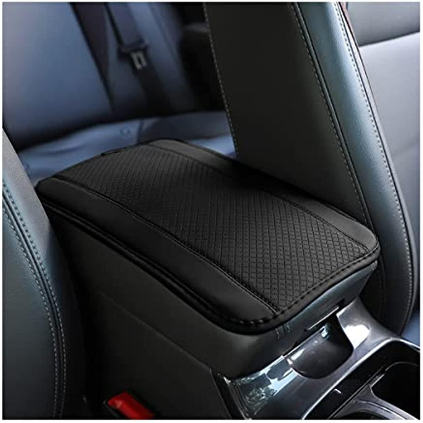 Car Armrest Storage Box Mat, Fiber Leather Car Center Console Cover ...