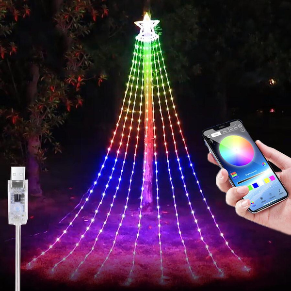 Bluetooth App Control Christmas Light Star Fairy Light LED Five-pointed ...