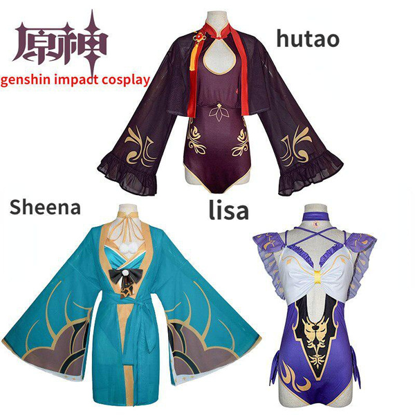 Anime Genshin Impact Swimsuit Hina Beelzebul Raiden Shogun Cosplay ...