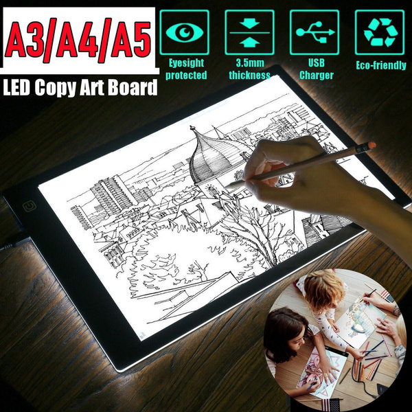 Newest!!! A3/A4/A5 Tracing Light Box Portable LED Light Table Tracer Board  Dimmable Brightness Artcraft Light Pad For Artists Drawing 5D DIY Diamond  Painting Sketching Tattoo Animation Designing