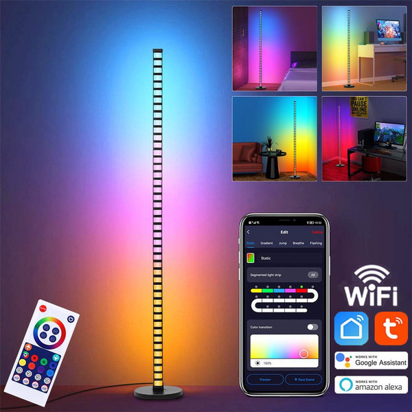 Smart RGBIC Floor Lamp LED Corner Lamp with WiFi App and Remote Control